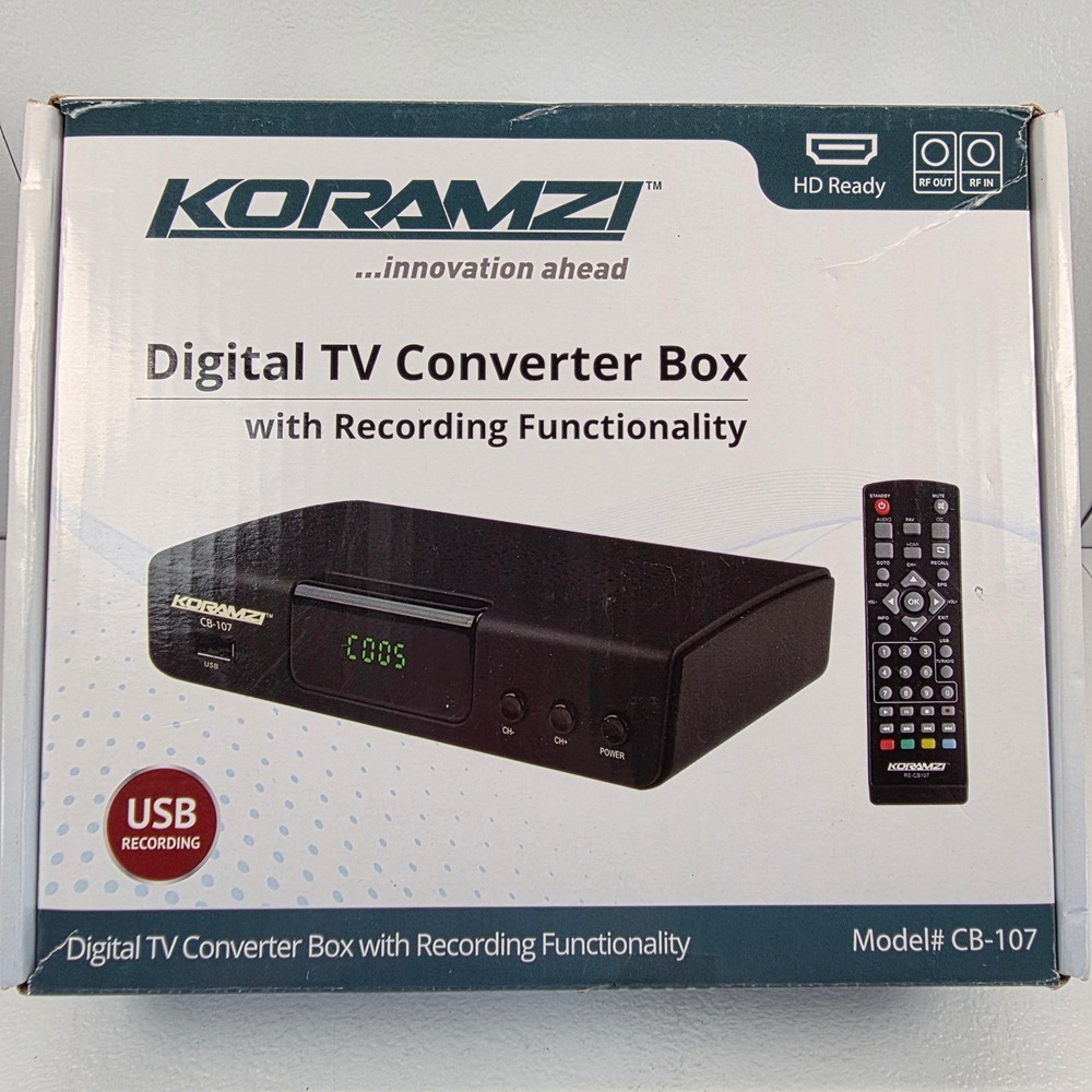 Koramzi CB-107 Digital TV Converter Box with USB Recording‎ and Remote